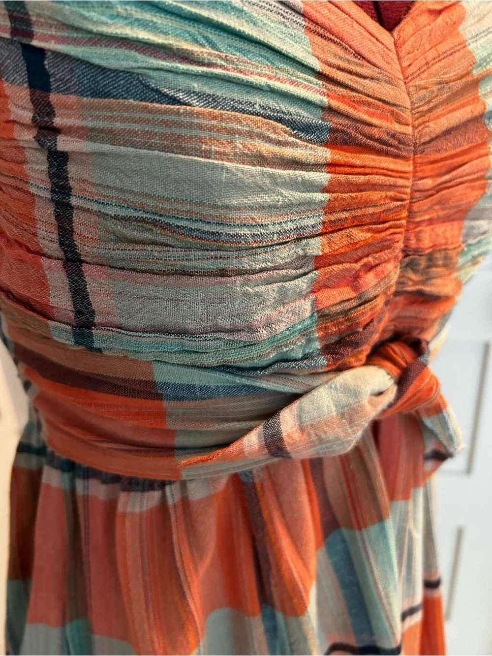Free People Beach Plaid Halter Midi Dress XS